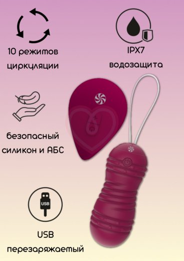 Вагинальные шарики с вибрацией и циркуляцией Take it Easy Ray красные фото 2