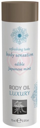 Съедобное масло для тела Shiatsu Body Oil Luxury Японская мята 75 мл фото 1