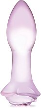 Стеклянная анальная пробка Glas Rosebud с розочкой