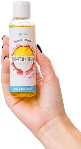 Съедобное массажное масло Yovee Тропический поцелуй со вкусом ананаса и кокоса 125 мл фото 2