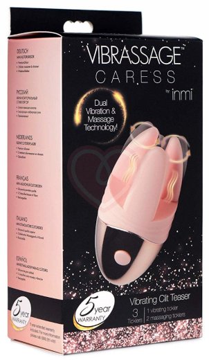 Маленький клиторальный стимулятор Vibrassage Caress Inmi розовый фото 4