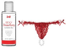 Набор Intt с гелем Sliding Gel Strawberry и красными трусиками