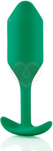 Утяжелённая анальная пробка для ношения b-Vibe Snug Plug 2 малая зеленая фото 3