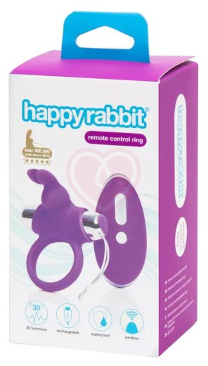 Виброкольцо Happy Rabbit с пультом управления фиолетовое фото 5