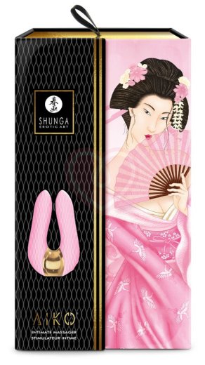 Мини-вибратор с двумя кончиками Shunga AIKO нежно-розовый фото 5