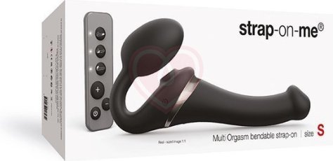 Безремневой страпон с вакуумной стимуляцией и пультом Strap-on-me Multi Orgasm S чёрный фото 7