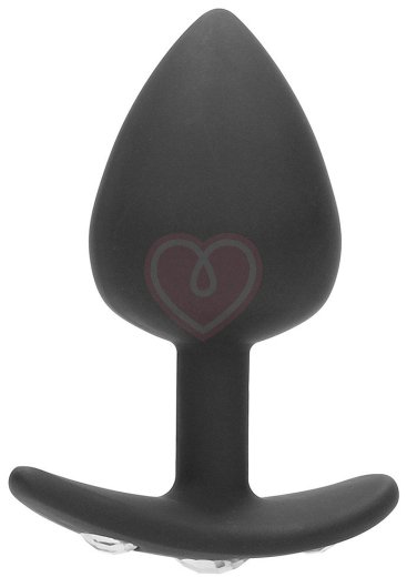 Анальная пробка для ношения с кристаллами Extra Large Diamond Butt Plug With Handle фото 3