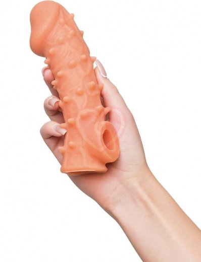 Насадка с бугорками и отверстием для мошонки Kokos Cock Sleeve CS005-L фото 3