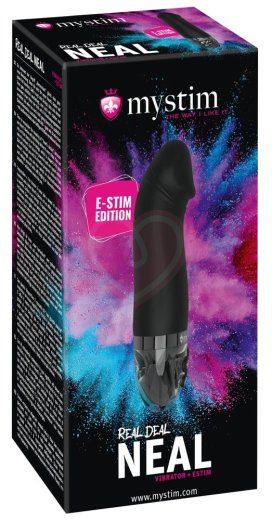Вибратор с электростимуляцией Mystim Real Deal Neal Black Edition чёрный фото 2