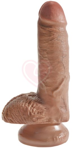 Фаллоимитатор на присоске с мошонкой King Cock with Balls 19 см мулат фото 1