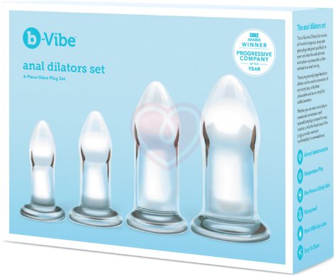 Набор прозрачных стеклянных анальных пробок b-Vibe Anal Dilators Set фото 6