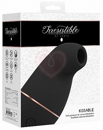 Бесконтактный клиторальный стимулятор Irresistible Kissable чёрный фото 5