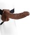 Фаллопротез с мошонкой Hollow Strap-On with Balls 24 см коричневый фото 4