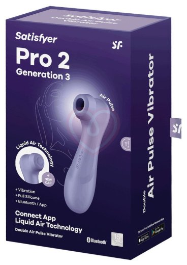 Вакуумный стимулятор с вибрацией и приложением Satisfyer Pro 2 Generation 3 сиреневый фото 2