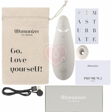 Бесконтактный клиторальный стимулятор Womanizer Premium 2 серый фото 2