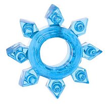 Кольцо эрекционное Toyfa Love Ring снежинка синее