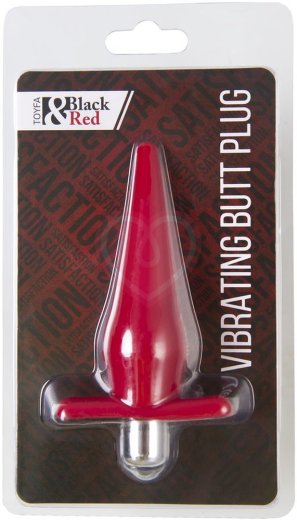 Анальная вибропробка Toyfa Vibrating Plug красная фото 2