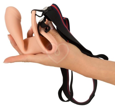 Полый фаллоимитатор на ремешках Strap-on Silicone Sleeve фото 4