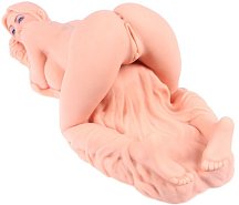 Мастурбатор куколка с тремя отверстиями Kokos Valentina с двойным слоем и вибрацией