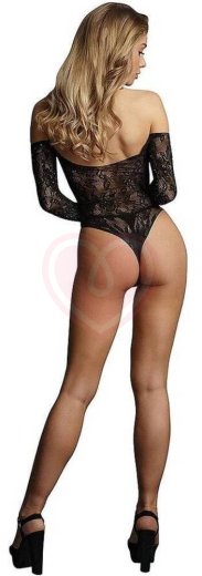 Кружевное боди со стразами Le Desir Wonder Rhinestone Bodysuit черное фото 2