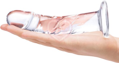 Реалистичный стеклянный фаллоимитатор Glas Curved Realistic прозрачный фото 4