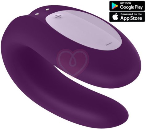 Вибратор для пар с управлением от приложения Satisfyer Double Joy фиолетовый фото 1