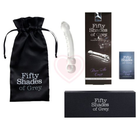 Стеклянный стимулятор '50 оттенков серого' Drive Me Crazy Glass Massage Wand фото 3
