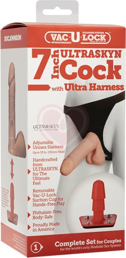 Страпон с реалистичным фаллоимитатором Vac-U-Lock Ultraskyn Cock Ultra Harness 15 см фото 4