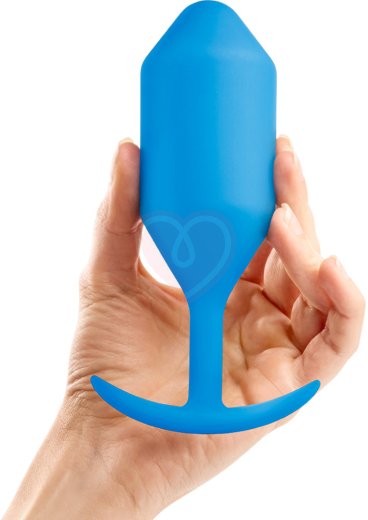 Утяжелённая анальная пробка для ношения b-Vibe Snug Plug 5 большая синяя фото 2