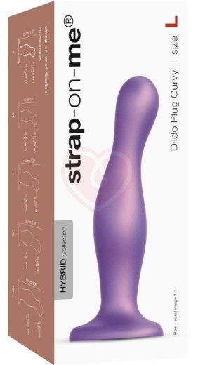 Изогнутый фаллоимитатор Strap-On-Me Dildo Plug Curvy размер L 15 см фиолетовый фото 4