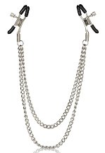 Зажимы на соски с двойной цепочкой Nipple Play Tiered Clamps
