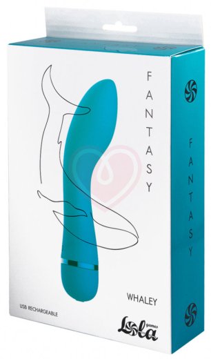 Вибратор с объёмным кончиком Lola Fantasy Whaley бирюзовый фото 3