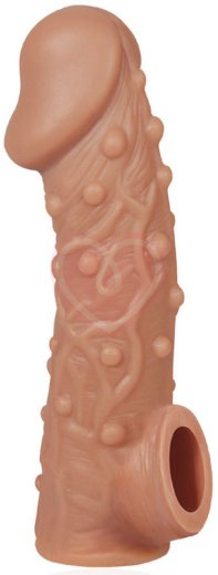 Насадка с пупырышками и отверстием для мошонки Kokos Cock Sleeve CS002-L фото 1