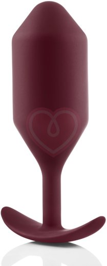 Утяжелённая анальная пробка для ношения b-Vibe Snug Plug 5 большая бордовая фото 3