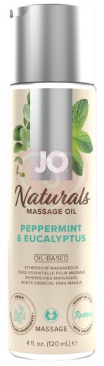 Ароматное массажное масло System Jo Naturals Peppermint & Eucalyptus мята и эвкалипт 120 мл фото 1