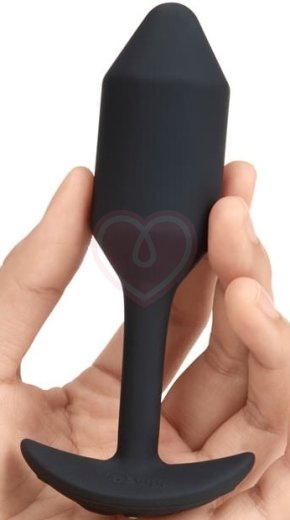 Утяжелённая анальная вибропробка b-Vibe Vibrating Snug Plug 2 малая чёрная фото 2