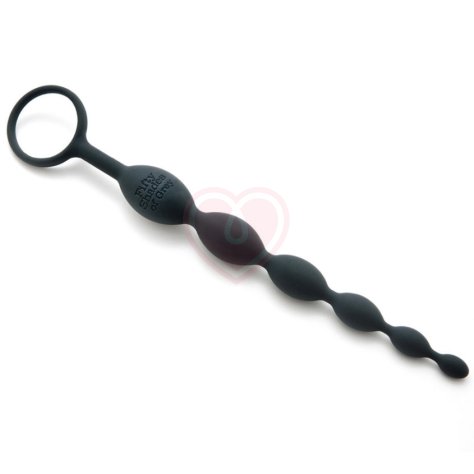 Анальная цепочка '50 оттенков серого' Pleasure Intensified Silicone Anal Beads чёрная фото 1