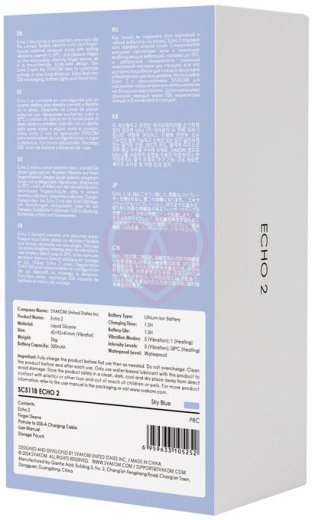 Вибратор на пальцы с нагревом Svakom Echo 2 голубой фото 7