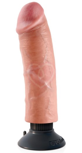 Гнущийся вибратор реалистик на присоске King Cock Vibrating 18 см телесный фото 2