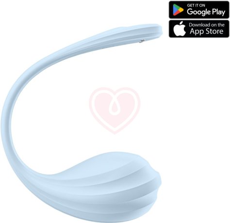 Виброяйцо Satisfyer Smooth Petal с управлением со смартфона голубое фото 1