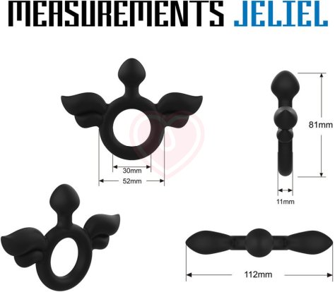 Эрекционное кольцо с крыльями Velv'Or Rooster Jeliel Angel черное фото 2