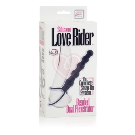 Страпон-насадка для двойного проникновения Love Rider Beaded Dual Penetrator чёрный фото 2