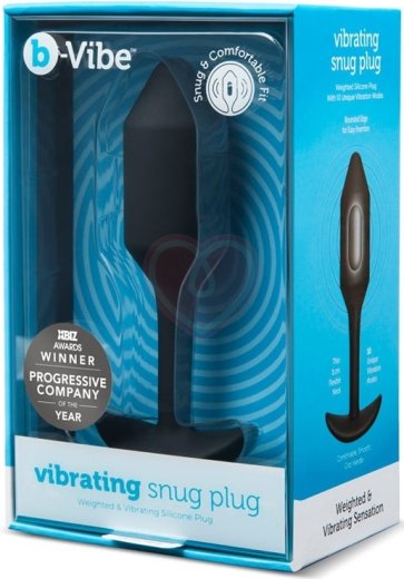 Утяжелённая анальная вибропробка b-Vibe Vibrating Snug Plug 2 малая чёрная фото 5