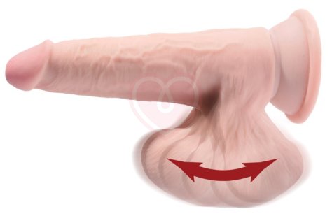 Фаллоимитатор с увеличенной мошонкой King Cock Plus 7 Triple Density 21,5 см фото 3