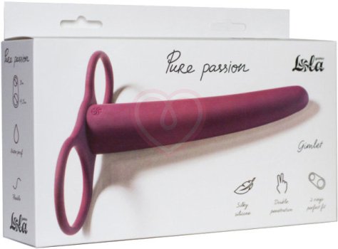 Насадка для двойного проникновения Pure Passion Gimlet 16 см бордовая фото 3