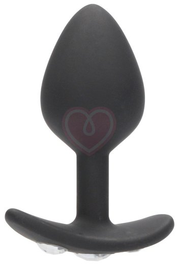 Анальная пробка для ношения с кристаллами Large Diamond Butt Plug With Handle фото 3