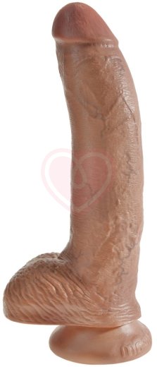 Фаллоимитатор на присоске с мошонкой King Cock with Balls 23 см мулат фото 1