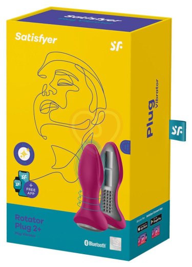 Вибропробка с ротацией и приложением Satisfyer Rotator Plug 2+ бордовая фото 5