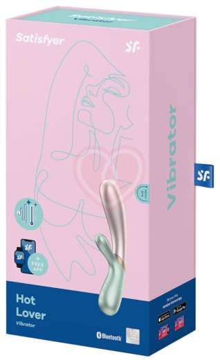 Вибратор с клиторальным стимулятором, подогревом и приложением Satisfyer Hot Lover розово-зелёный фото 5