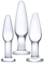 Набор из 3 стеклянных анальных пробок Glas Anal Set